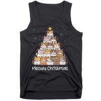 Merry Catmas Meowy Christmas Tree Cat Lover Cat Mom Cat Dad Tank Top