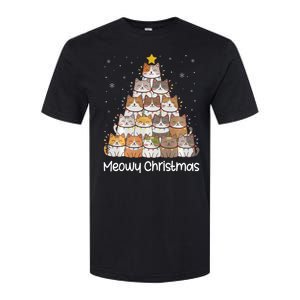 Merry Catmas Meowy Christmas Tree Cat Lover Cat Mom Cat Dad Softstyle CVC T-Shirt