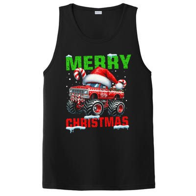 Merry Christmas Monster Truck Funny Xmas Santa Hat PosiCharge Competitor Tank