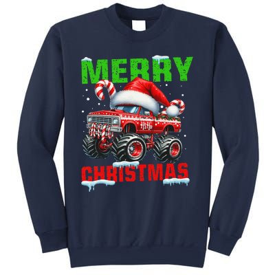 Merry Christmas Monster Truck Funny Xmas Santa Hat Sweatshirt