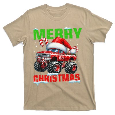 Merry Christmas Monster Truck Funny Xmas Santa Hat T-Shirt