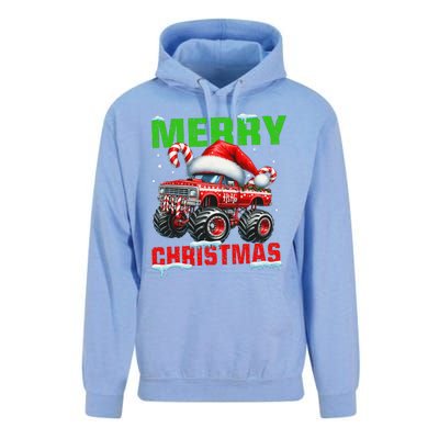 Merry Christmas Monster Truck Funny Xmas Santa Hat Unisex Surf Hoodie