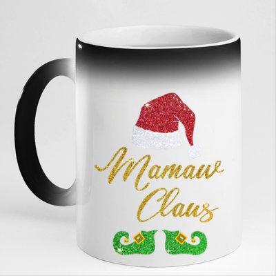 Mamaw Claus Matching Family Group Christmas Costume Gift 11oz Black Color Changing Mug