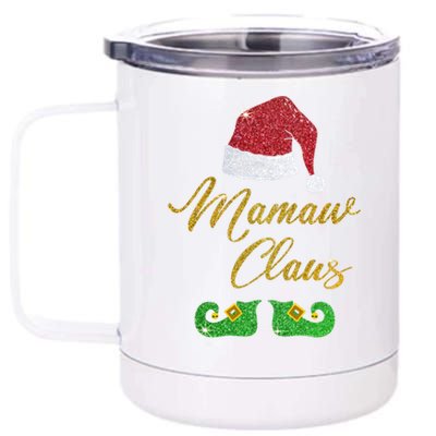 Mamaw Claus Matching Family Group Christmas Costume Gift 12 oz Stainless Steel Tumbler Cup