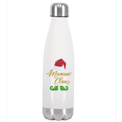 Mamaw Claus Matching Family Group Christmas Costume Gift Stainless Steel Insulated Water Bottle