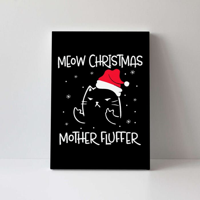 MEOW CHRISTMAS MOTHER FLUFFER Pajama Xmas Funny Cat Canvas