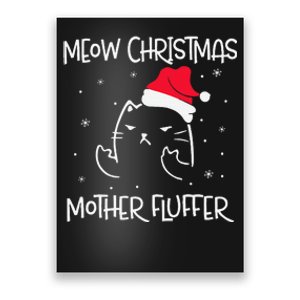 MEOW CHRISTMAS MOTHER FLUFFER Pajama Xmas Funny Cat Poster