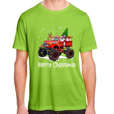 Merry Christmas Monster Truck Reindeer Santa Xmas Pajamas Meaningful Gift Adult ChromaSoft Performance T-Shirt