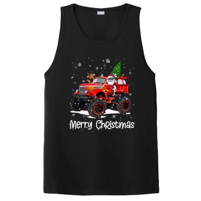 Merry Christmas Monster Truck Reindeer Santa Xmas Pajamas Meaningful Gift PosiCharge Competitor Tank