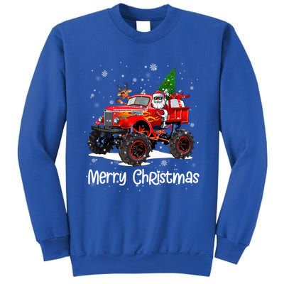 Merry Christmas Monster Truck Reindeer Santa Xmas Pajamas Meaningful Gift Sweatshirt