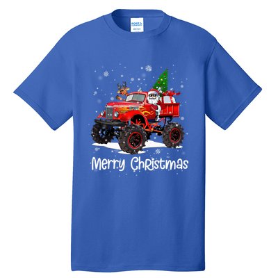 Merry Christmas Monster Truck Reindeer Santa Xmas Pajamas Meaningful Gift Tall T-Shirt