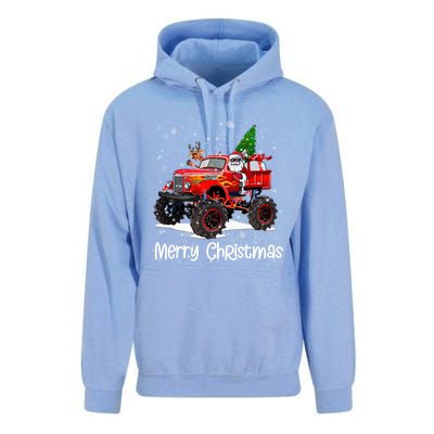 Merry Christmas Monster Truck Reindeer Santa Xmas Pajamas Meaningful Gift Unisex Surf Hoodie