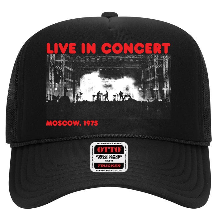 Music Concert Moscow 1975 High Crown Mesh Back Trucker Hat