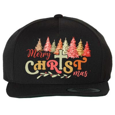 Merry Christmas Wool Snapback Cap