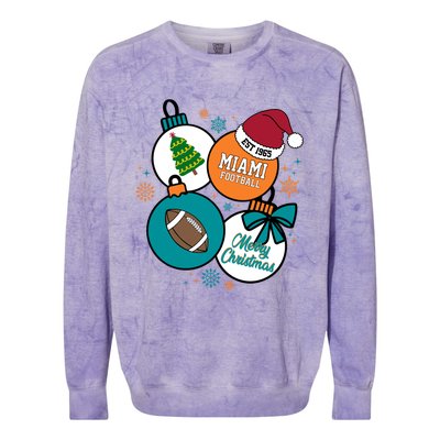 Merry Christmas Miami Football Est 1965 Colorblast Crewneck Sweatshirt