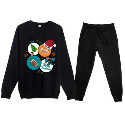 Merry Christmas Miami Football Est 1965 Premium Crewneck Sweatsuit Set