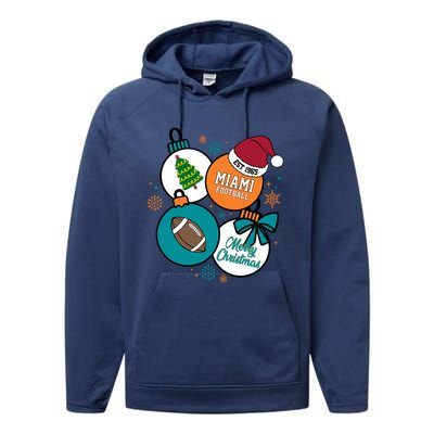 Merry Christmas Miami Football Est 1965 Performance Fleece Hoodie