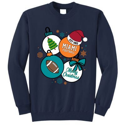 Merry Christmas Miami Football Est 1965 Tall Sweatshirt