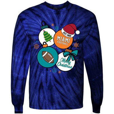 Merry Christmas Miami Football Est 1965 Tie-Dye Long Sleeve Shirt