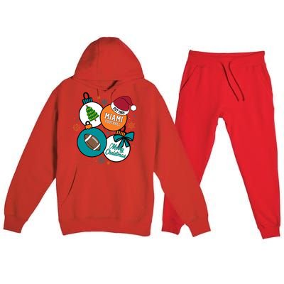 Merry Christmas Miami Football Est 1965 Premium Hooded Sweatsuit Set