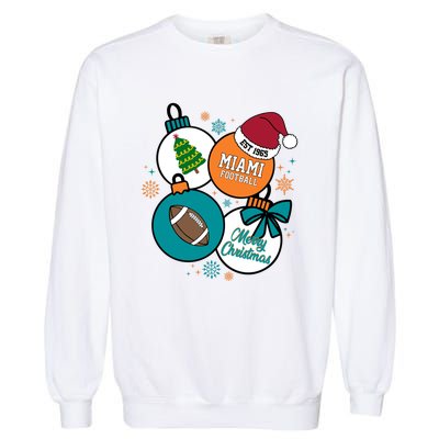 Merry Christmas Miami Football Est 1965 Garment-Dyed Sweatshirt