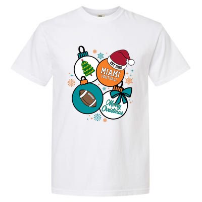 Merry Christmas Miami Football Est 1965 Garment-Dyed Heavyweight T-Shirt