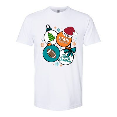 Merry Christmas Miami Football Est 1965 Softstyle CVC T-Shirt