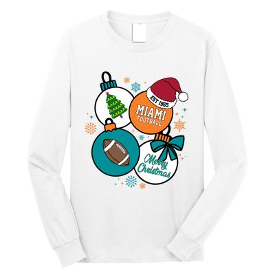 Merry Christmas Miami Football Est 1965 Long Sleeve Shirt