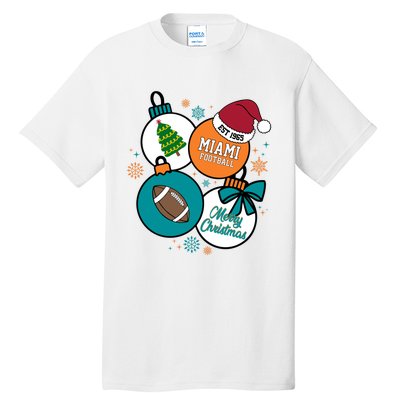 Merry Christmas Miami Football Est 1965 Tall T-Shirt