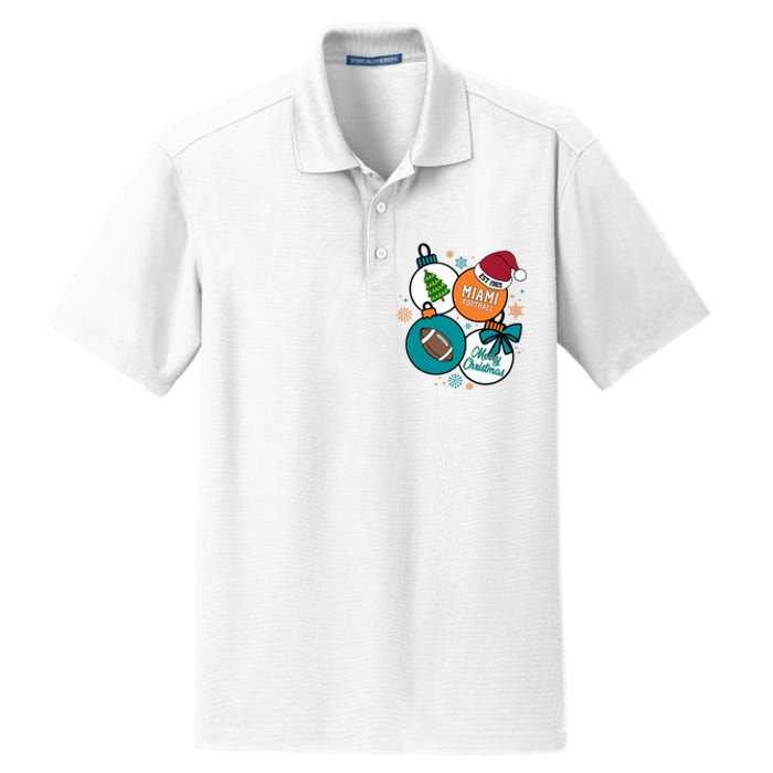 Merry Christmas Miami Football Est 1965 Dry Zone Grid Polo