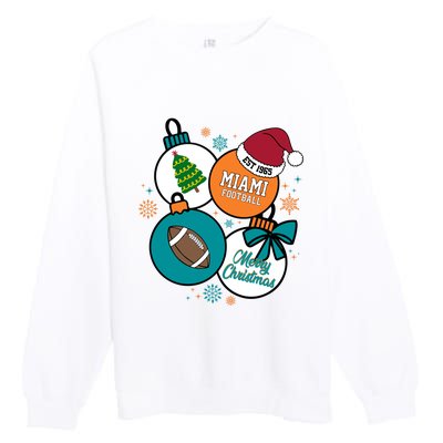 Merry Christmas Miami Football Est 1965 Premium Crewneck Sweatshirt