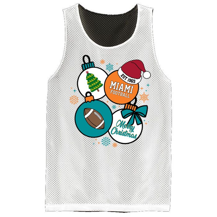 Merry Christmas Miami Football Est 1965 Mesh Reversible Basketball Jersey Tank