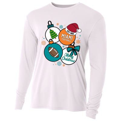 Merry Christmas Miami Football Est 1965 Cooling Performance Long Sleeve Crew