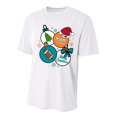 Merry Christmas Miami Football Est 1965 Performance Sprint T-Shirt