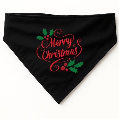 Merry Christmas Mistletoe Winter USA-Made Doggie Bandana