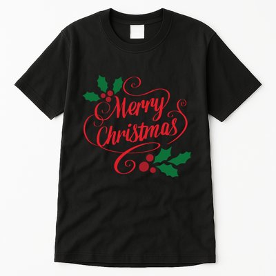 Merry Christmas Mistletoe Winter Tall T-Shirt