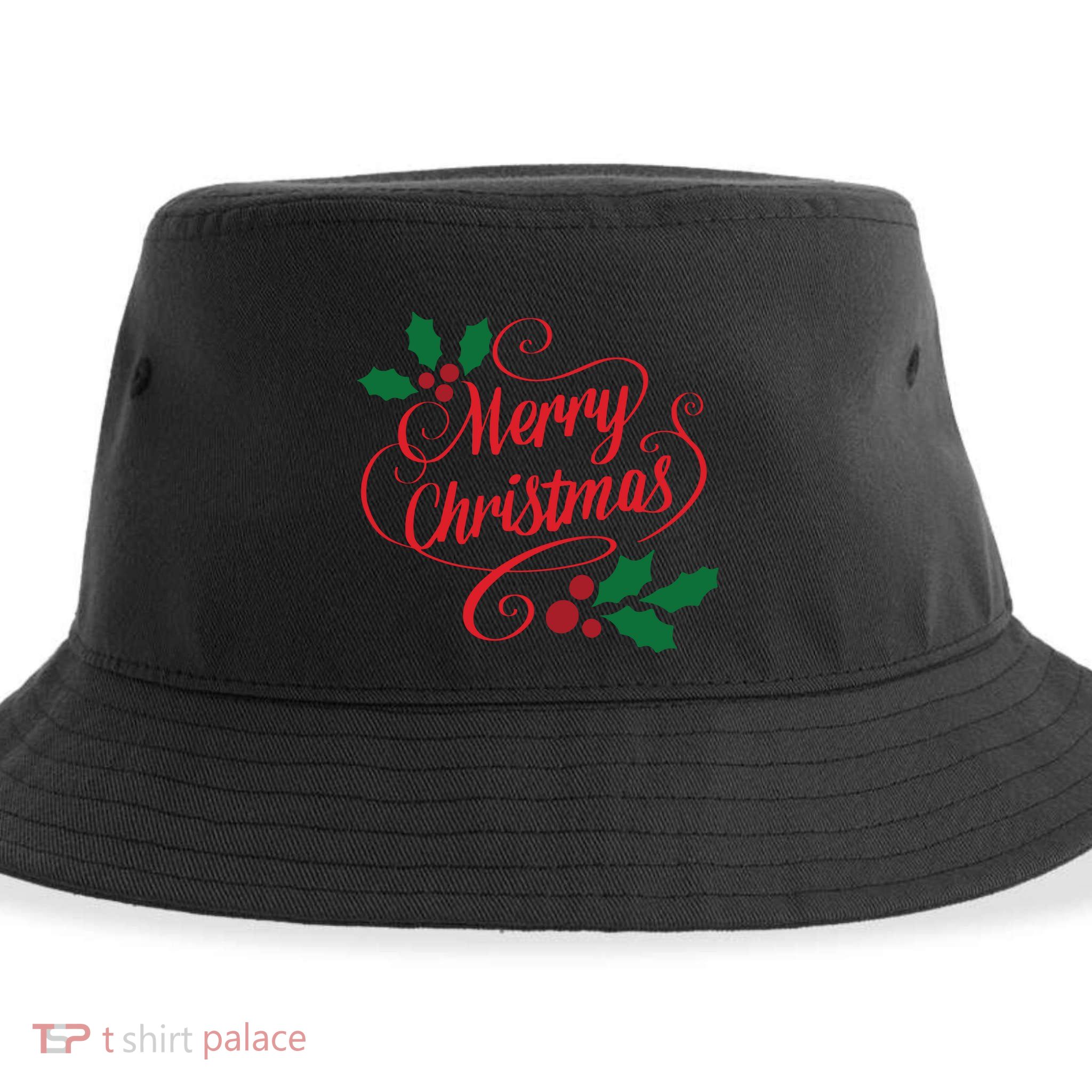 Merry Christmas Mistletoe Winter Sustainable Bucket Hat