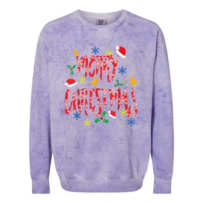 Merry Christmas Colorblast Crewneck Sweatshirt