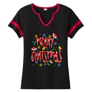 Merry Christmas Ladies Halftime Notch Neck Tee