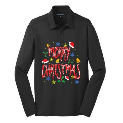 Merry Christmas Silk Touch Performance Long Sleeve Polo