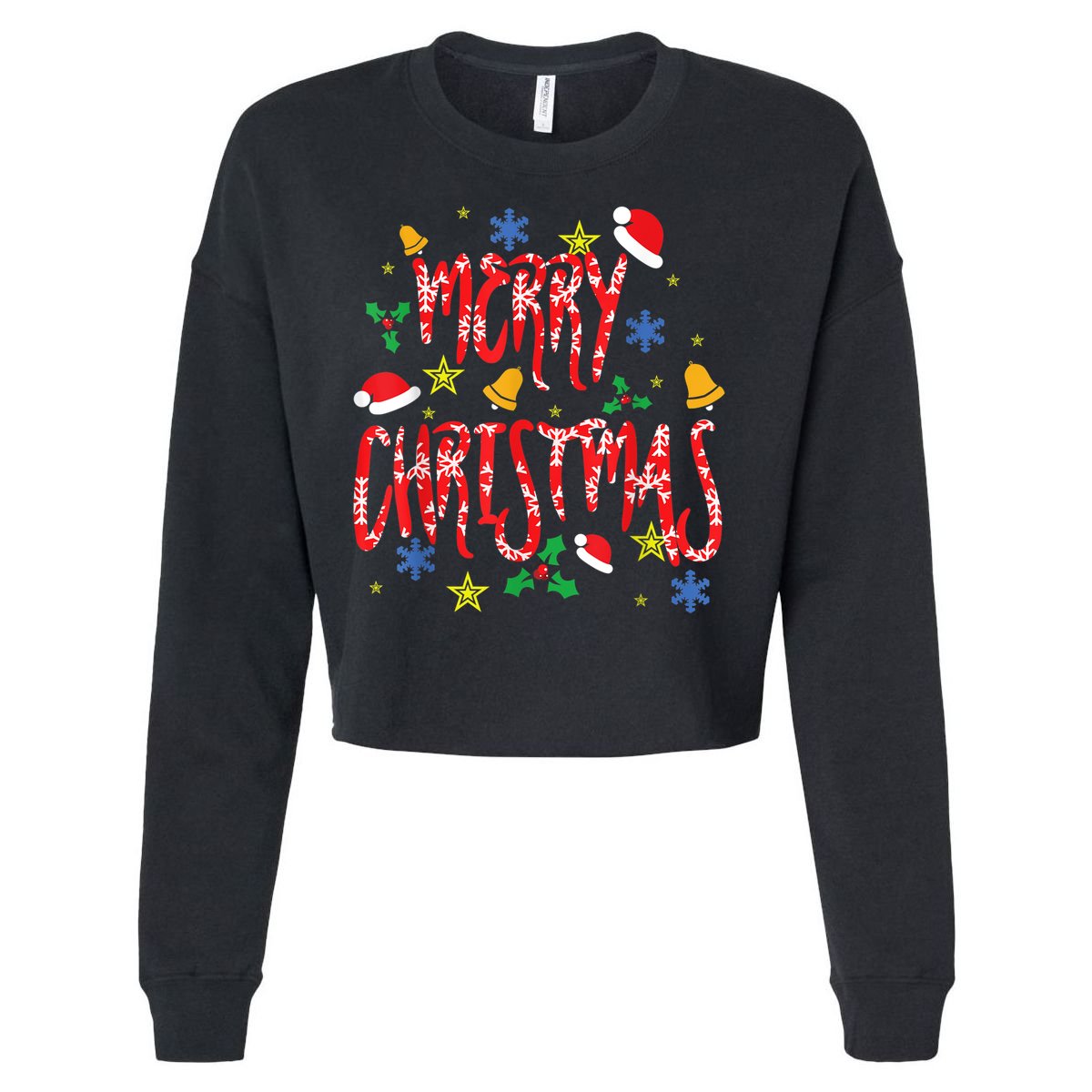 Merry Christmas Cropped Pullover Crew
