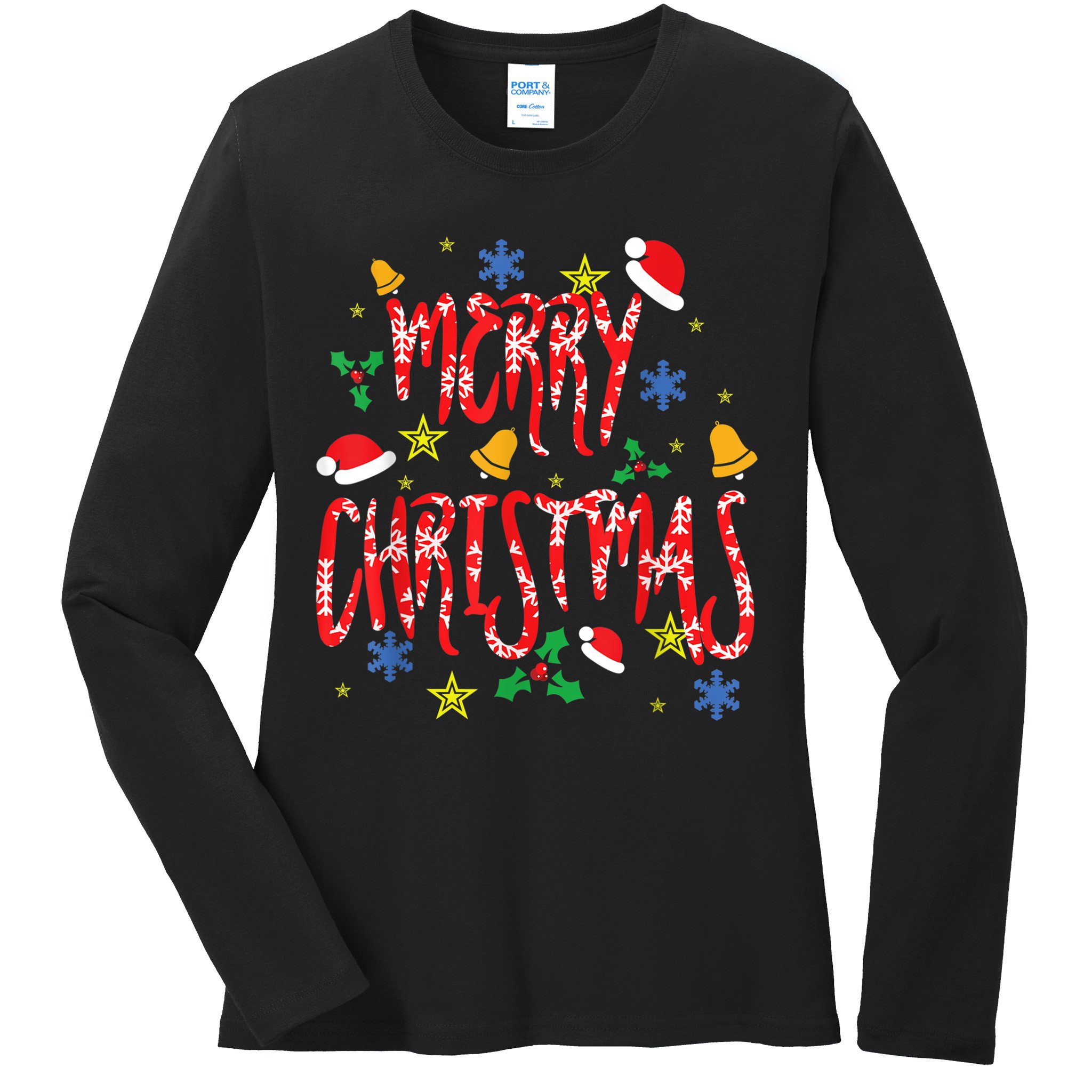 Merry Christmas Ladies Long Sleeve Shirt