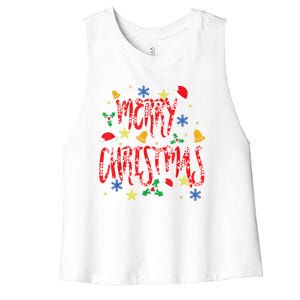 Merry Christmas Women's Racerback Cropped Tank