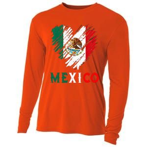 Mexico City Mexican Flag Heart Viva Mexico Independence Day Cooling Performance Long Sleeve Crew