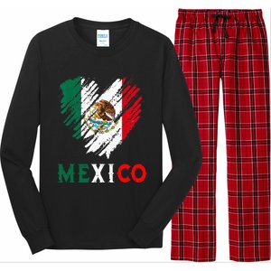 Mexico City Mexican Flag Heart Viva Mexico Independence Day Long Sleeve Pajama Set