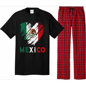 Mexico City Mexican Flag Heart Viva Mexico Independence Day Pajama Set