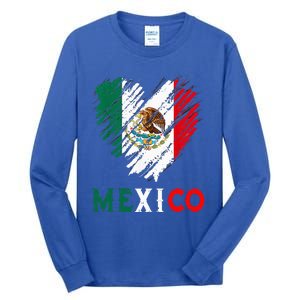 Mexico City Mexican Flag Heart Viva Mexico Independence Day Tall Long Sleeve T-Shirt