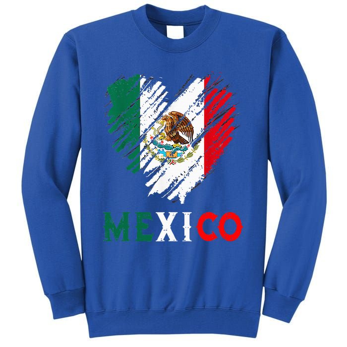 Mexico City Mexican Flag Heart Viva Mexico Independence Day Tall Sweatshirt