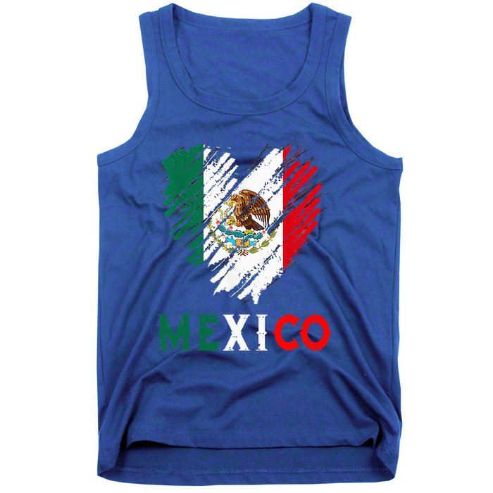 Mexico City Mexican Flag Heart Viva Mexico Independence Day Tank Top