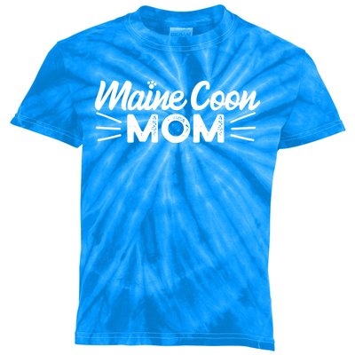 Maine Coon Mom Mama Cat Lover Gift Kids Tie-Dye T-Shirt